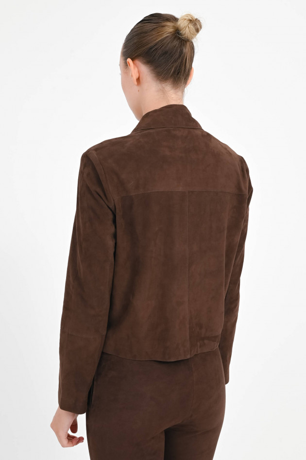 Repeat Jacke aus Veloursleder in Dunkelbraun