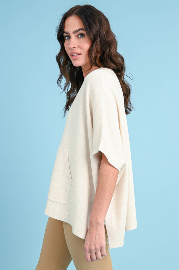 Repeat Poncho mit geschlitztem Rundhals in Beige