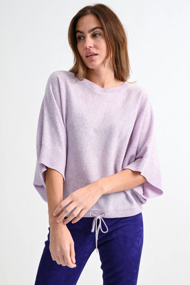 Repeat Poncho aus Bio-Cashmere in Lila