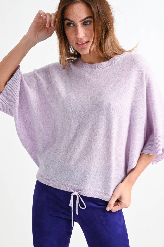 Repeat Poncho aus Bio-Cashmere in Lila