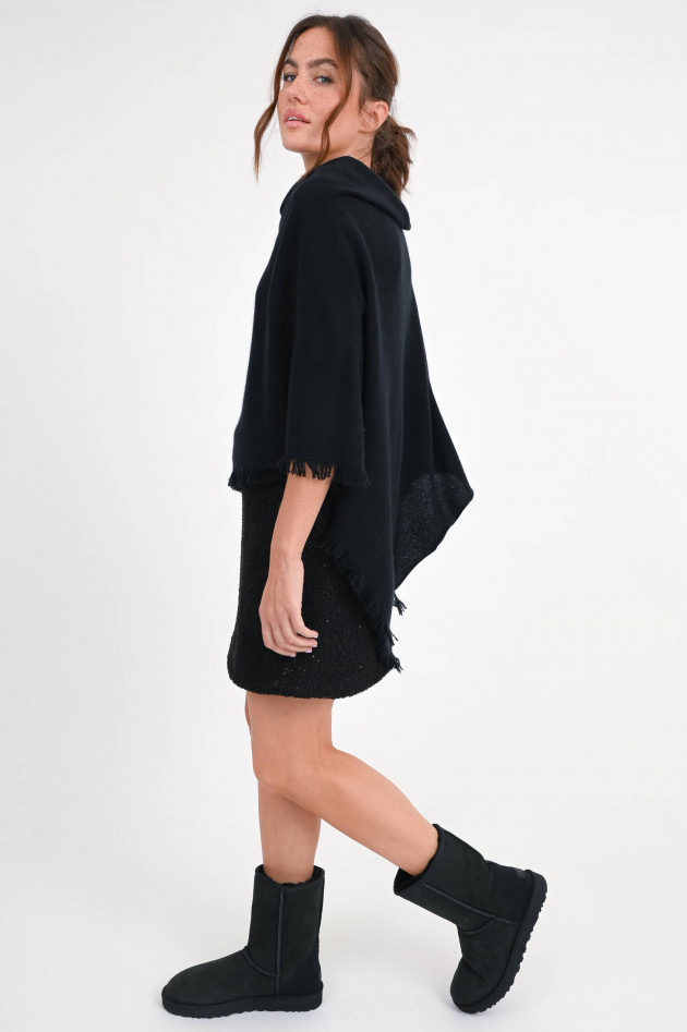Repeat Cashmere Poncho in Schwarz