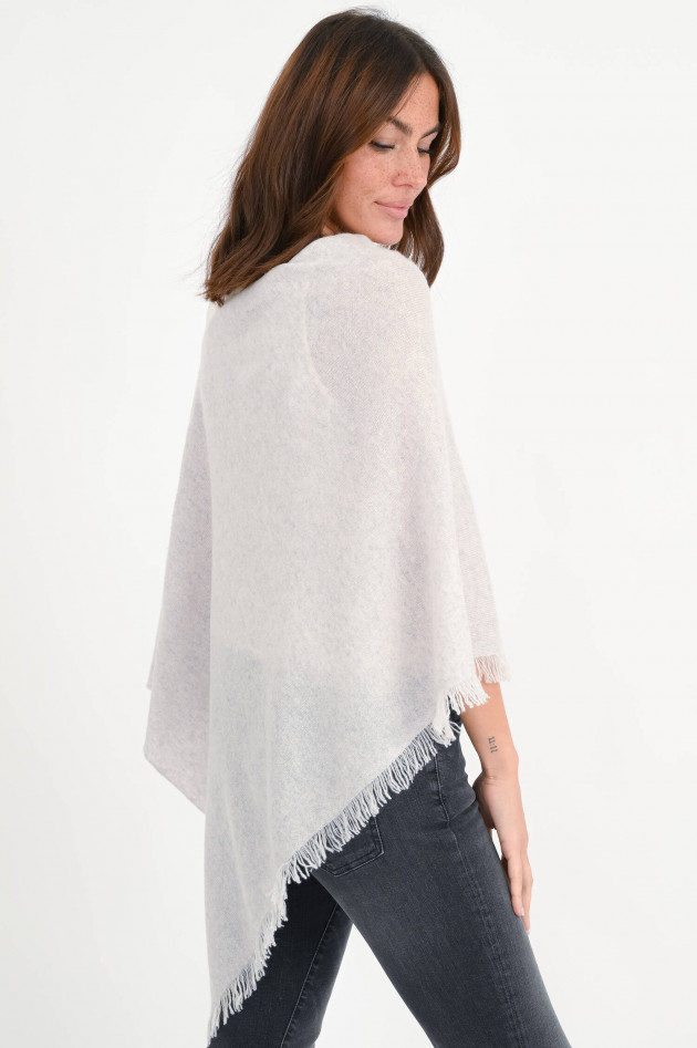 Repeat Cashmere Poncho in Hellgrau meliert