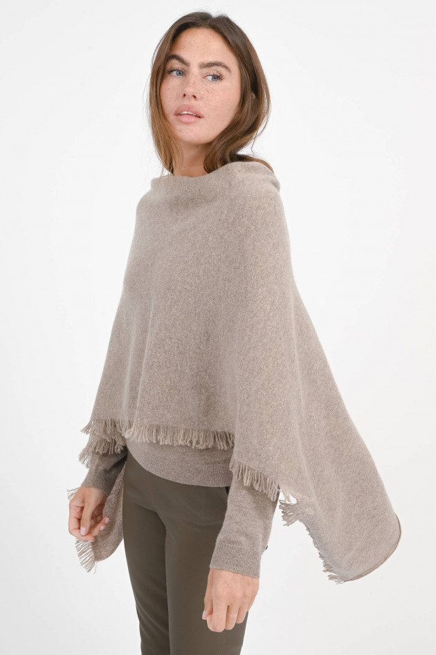 Repeat Cashmere-Poncho in Sand