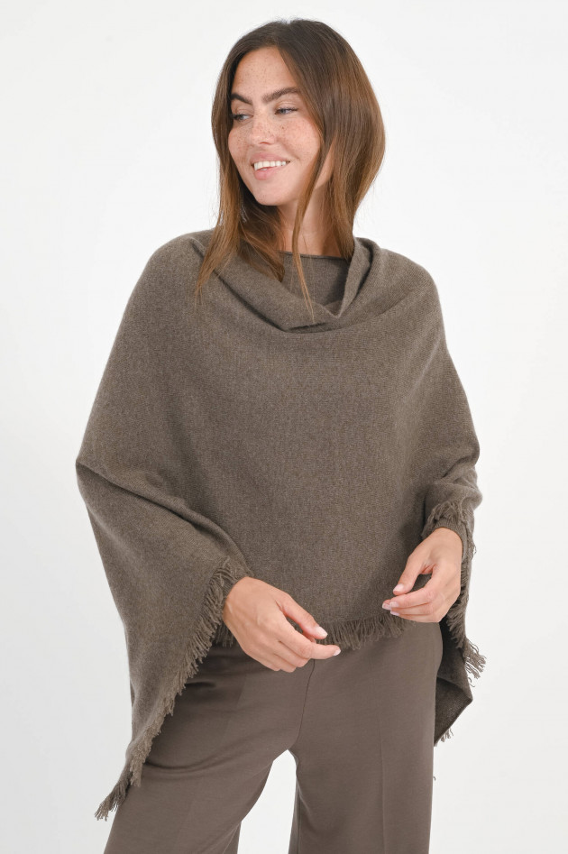 Repeat Cashmere-Poncho in Cacao