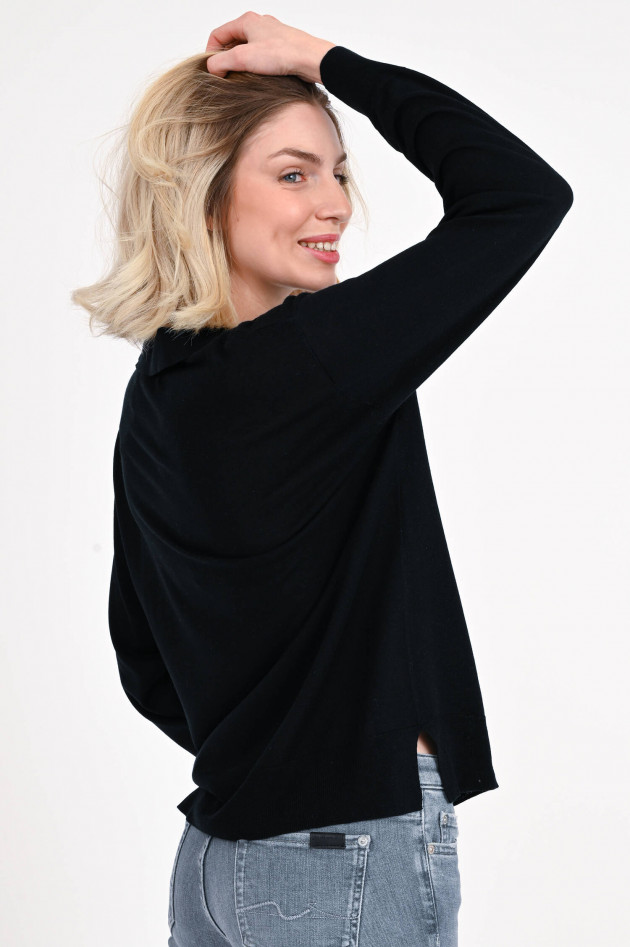 Repeat Seiden/Cashmere Pullover in Schwarz