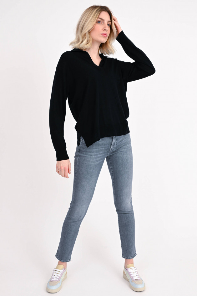 Repeat Seiden/Cashmere Pullover in Schwarz