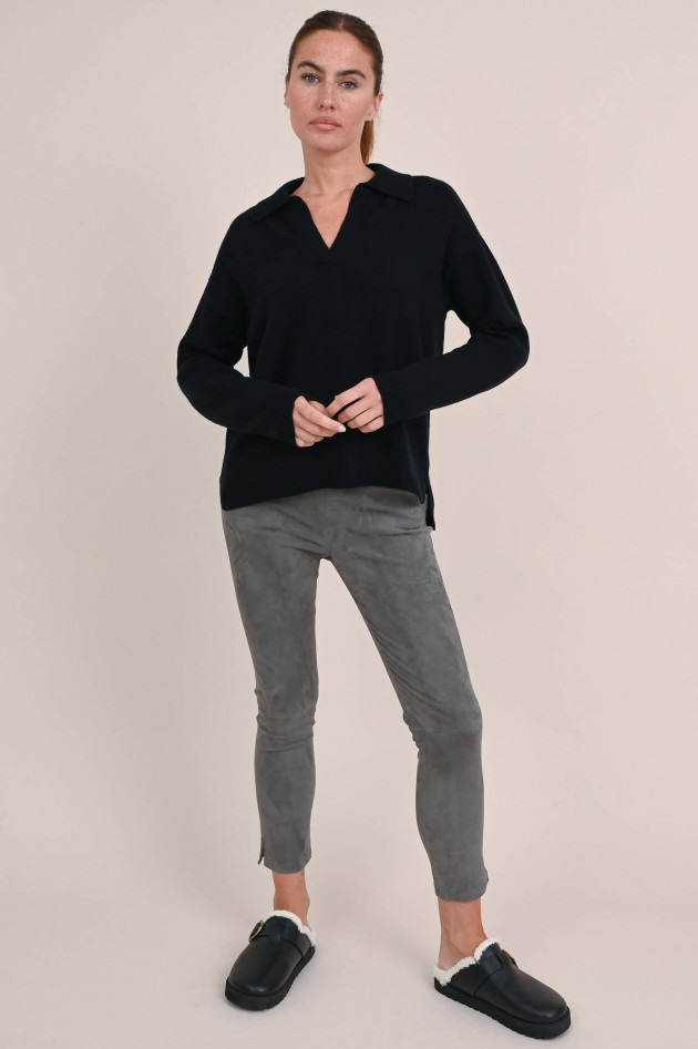 Repeat Pullover mit Polokragen in Schwarz