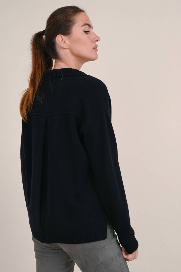 Repeat Pullover mit Polokragen in Schwarz