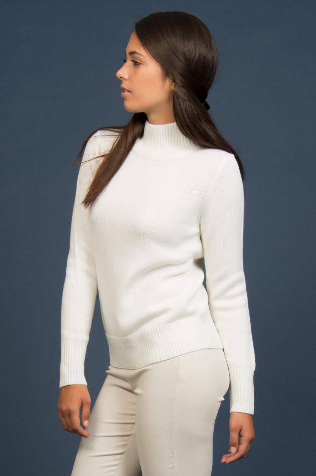 Repeat Rollkragenpullover aus Wolle in Cream