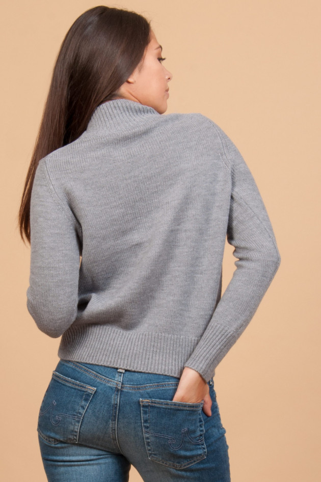 Repeat Rollkragenpullover aus Wolle in Grau