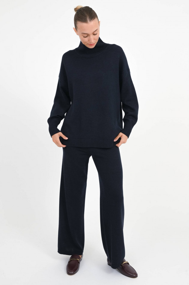 Repeat Pullover aus Wolle mit Arm-Detail in Navy