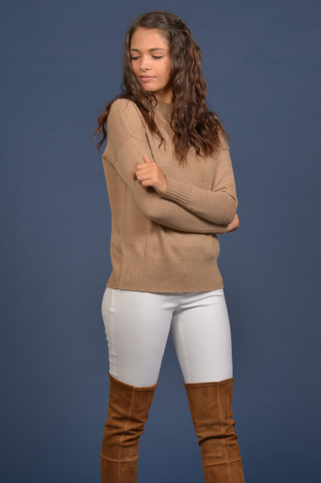 Repeat Rollkragenpullover aus Wolle in Camel