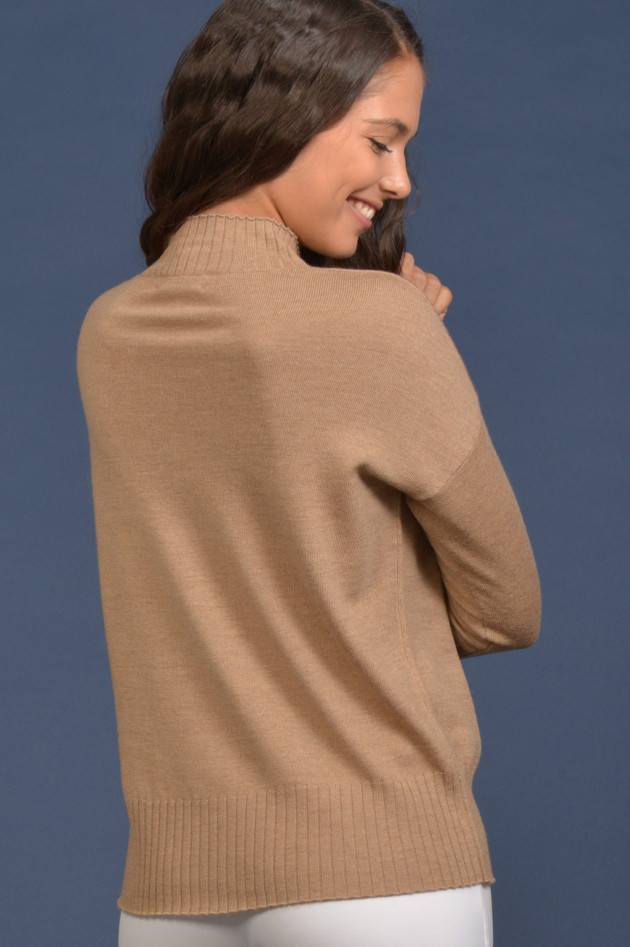 Repeat Rollkragenpullover aus Wolle in Camel