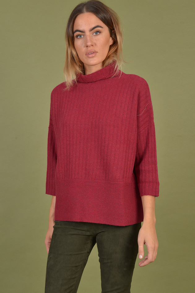 Repeat Pullover mit Stehkragen in Rot