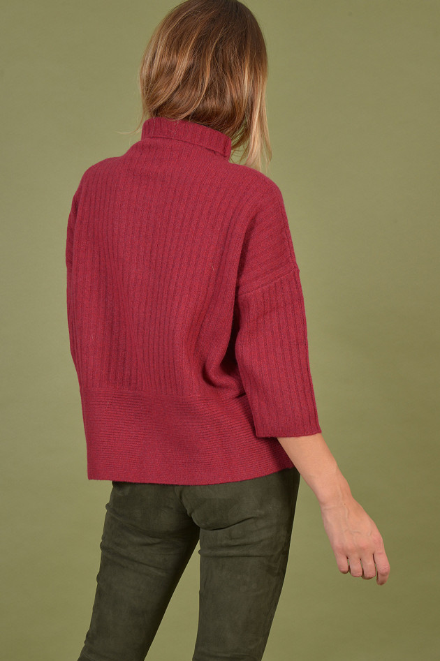 Repeat Pullover mit Stehkragen in Rot