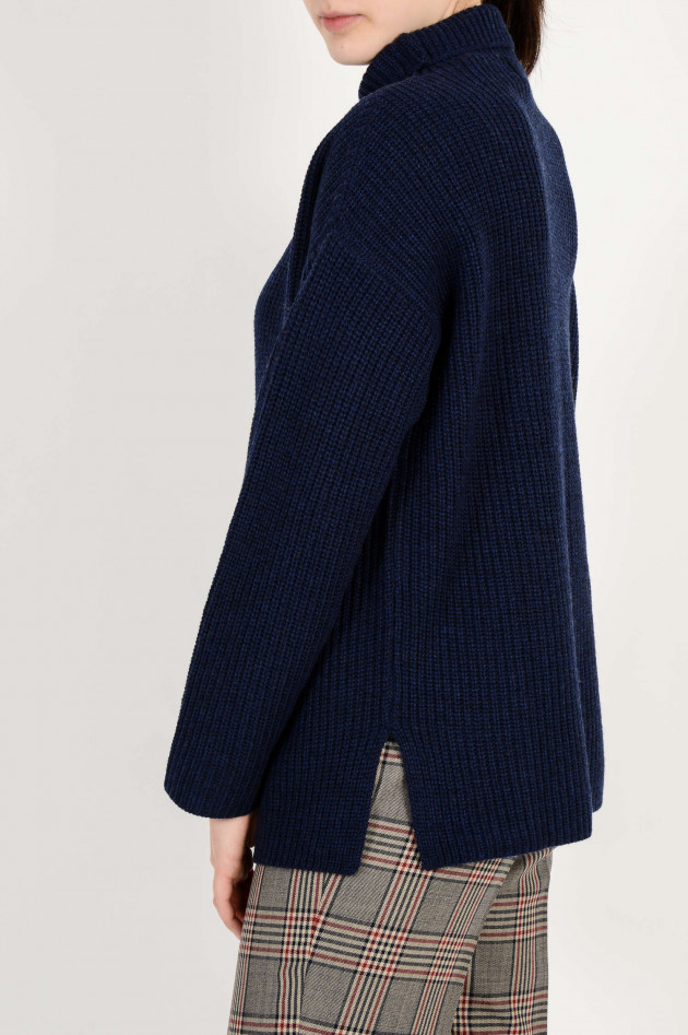 Repeat Pullover mit Stehkragen in Navy