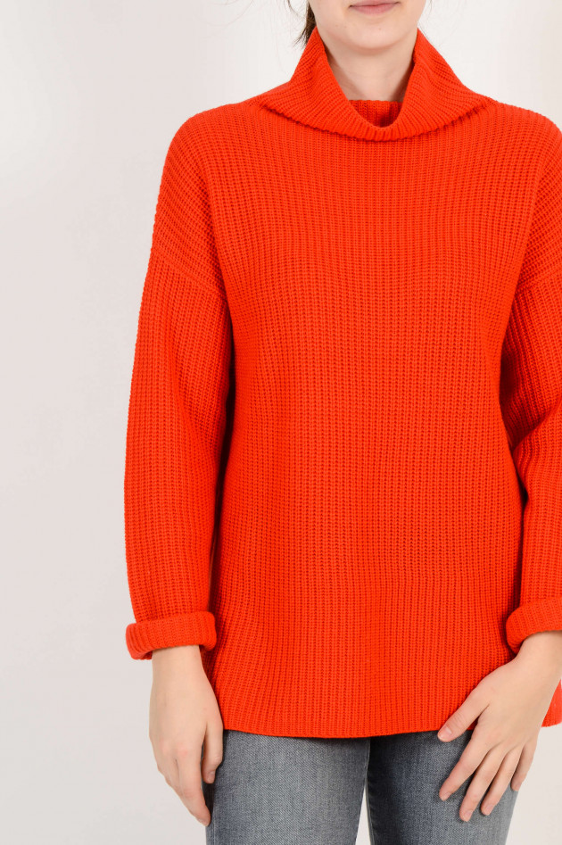 Repeat Pullover mit Stehkragen in Rot