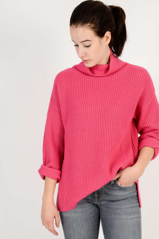 Repeat Pullover mit Stehkragen in Pink