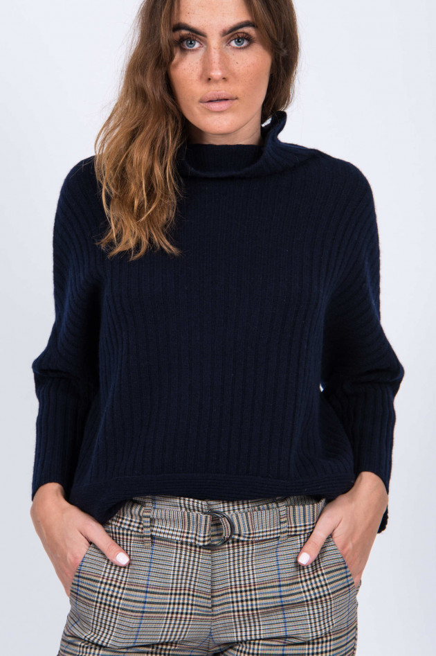 Repeat Pullover mit weitem Kragen in Navy