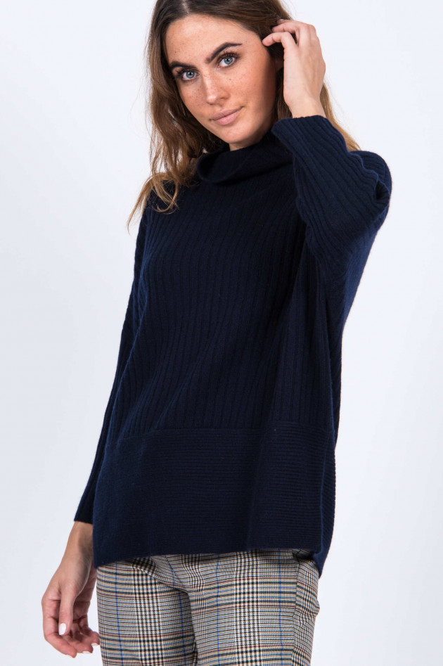 Repeat Pullover mit weitem Kragen in Navy