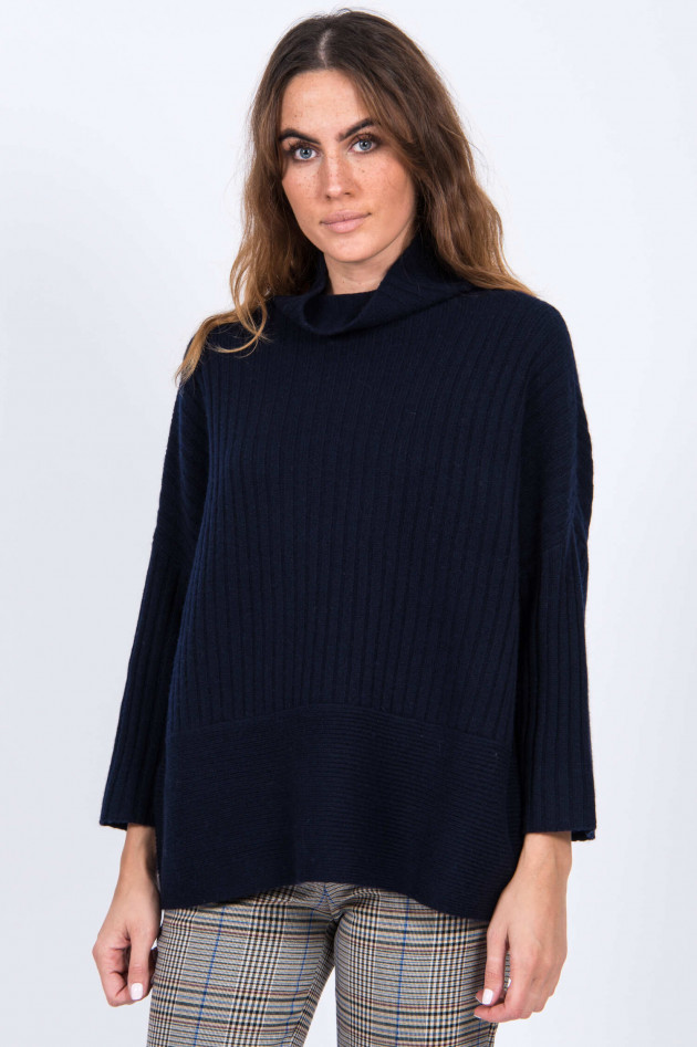 Repeat Pullover mit weitem Kragen in Navy