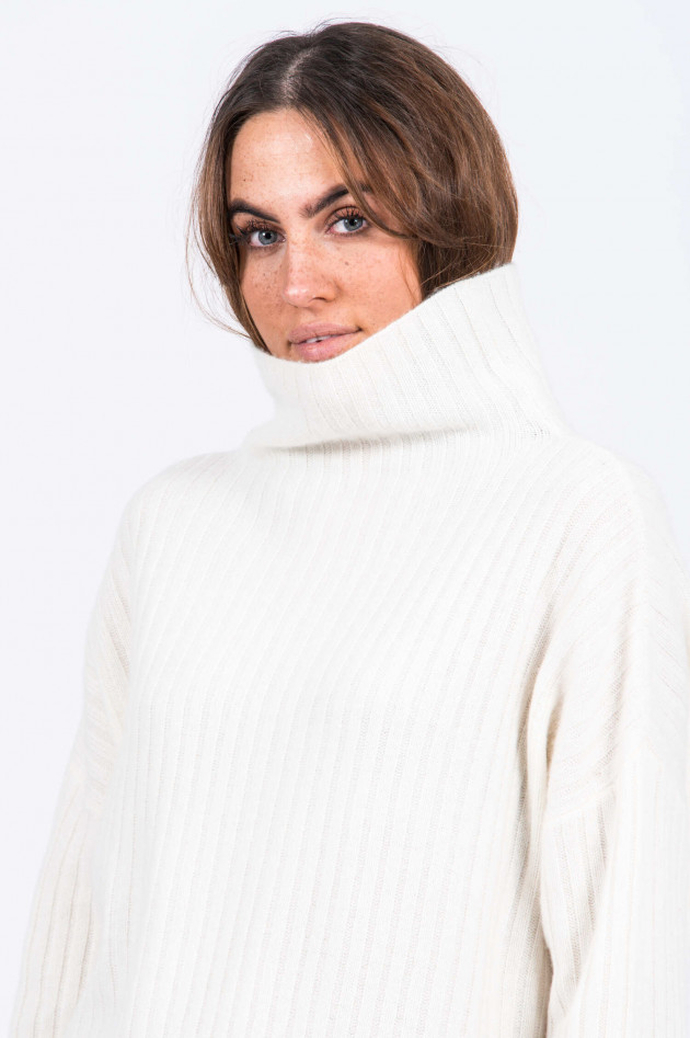 Repeat Pullover mit weitem Kragen in Natur