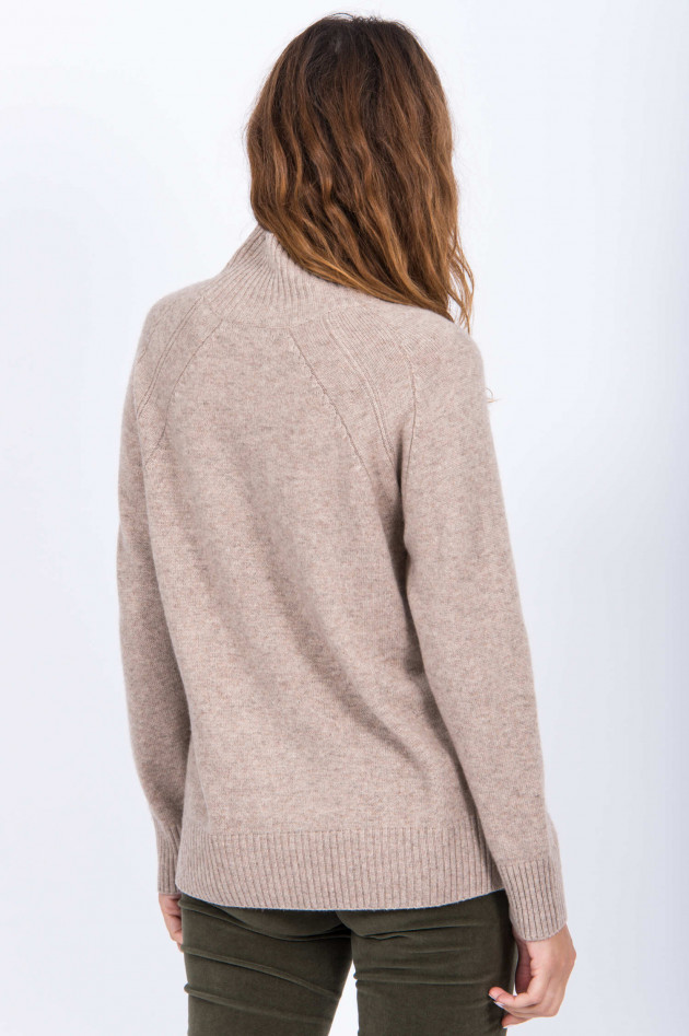 Repeat Pullover mit Stehkragen in Sand