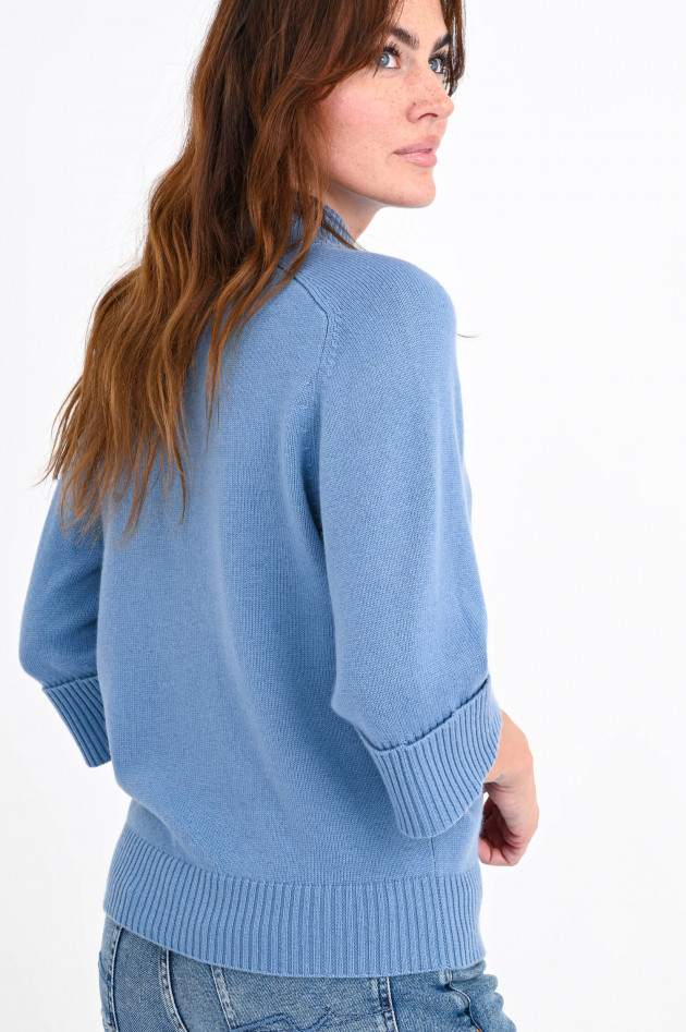 Repeat Turleneck-Strickpullover in Taubenblau