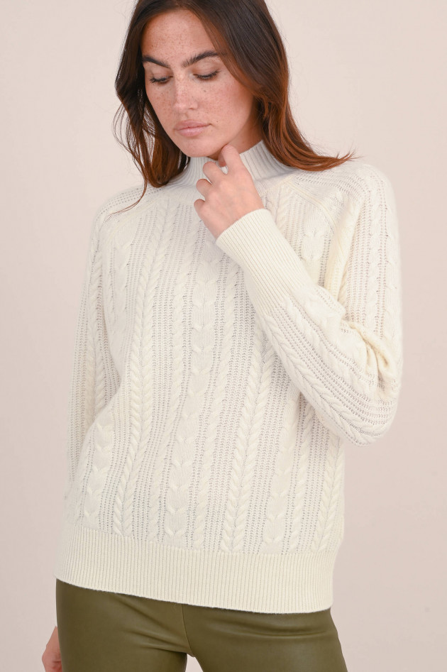 Repeat Zopfstrick Pullover in Natur