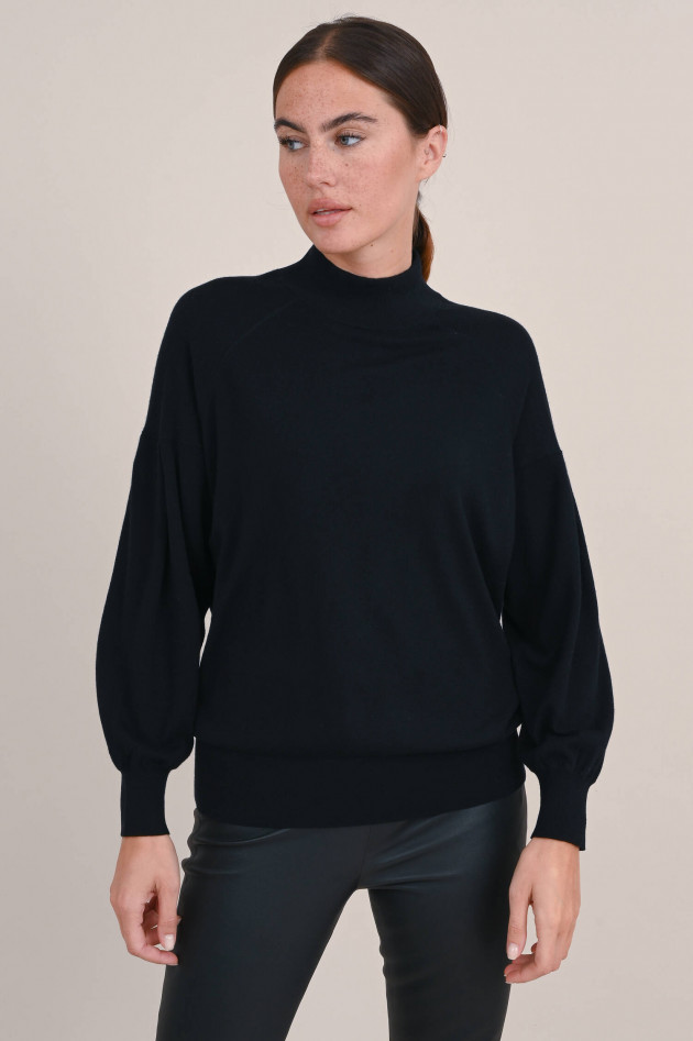 Repeat Feinstrick Wollmix Pullover in Schwarz