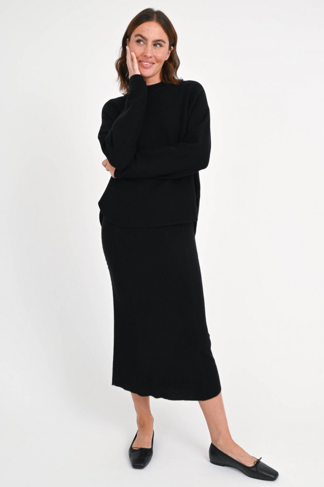 Repeat Woll-Cashmere-Mix Pullover in Schwarz