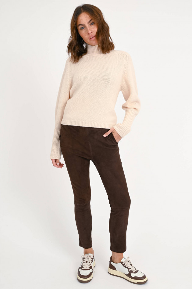 Repeat Strickpullover mit Stehkragen in Pearl