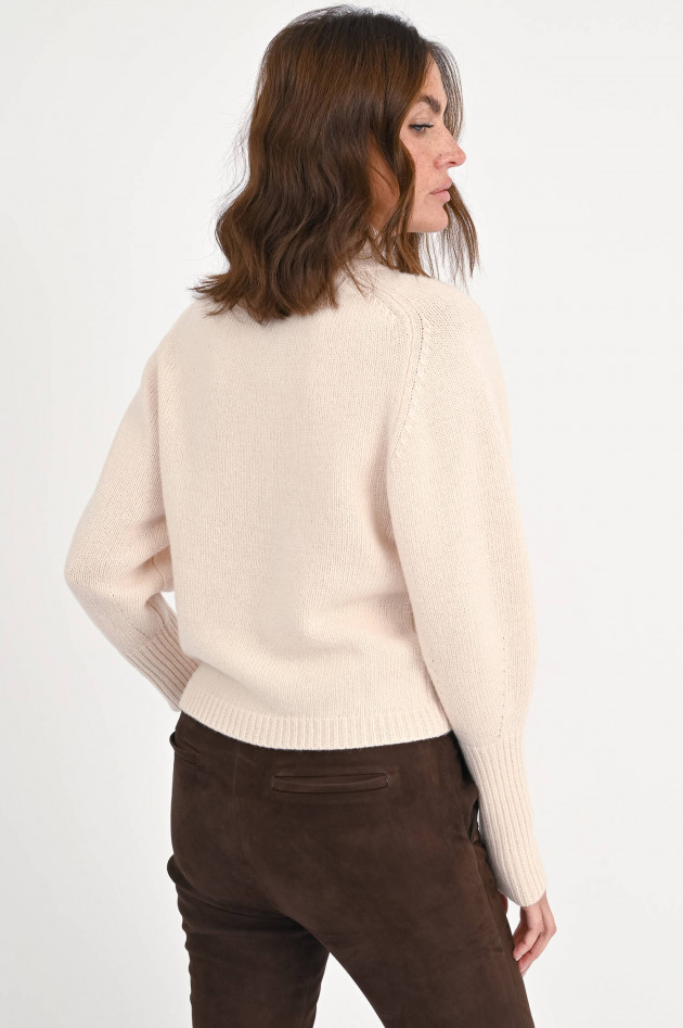 Repeat Strickpullover mit Stehkragen in Pearl