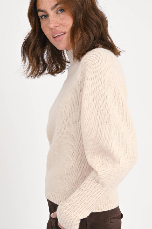 Repeat Strickpullover mit Stehkragen in Pearl