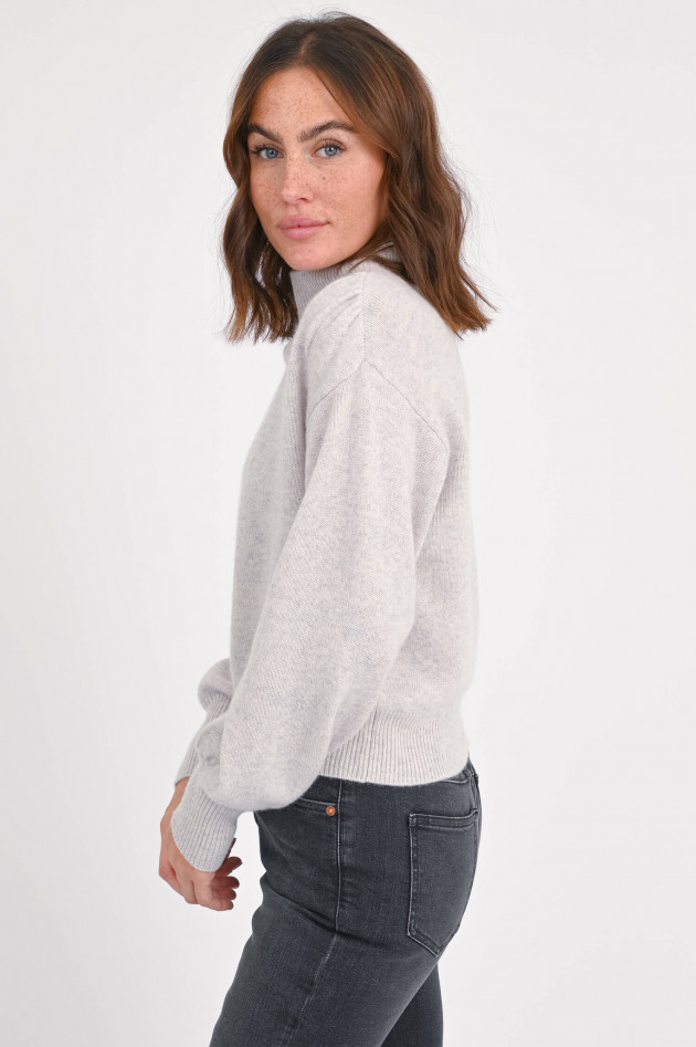 Repeat Cashmere-Pullover mit Stehkragen in Hellgrau