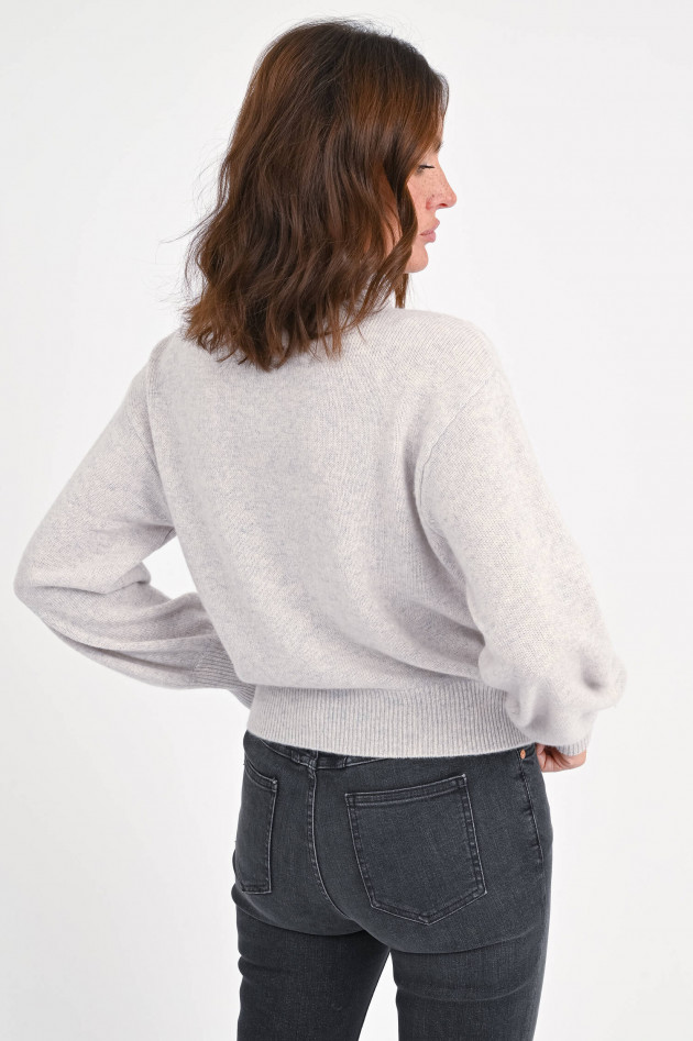 Repeat Cashmere-Pullover mit Stehkragen in Hellgrau