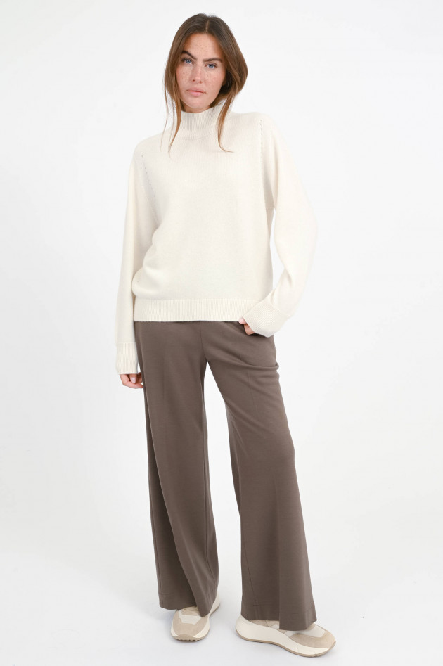 Repeat Pullover mit dekorativer Seitennaht in Creme