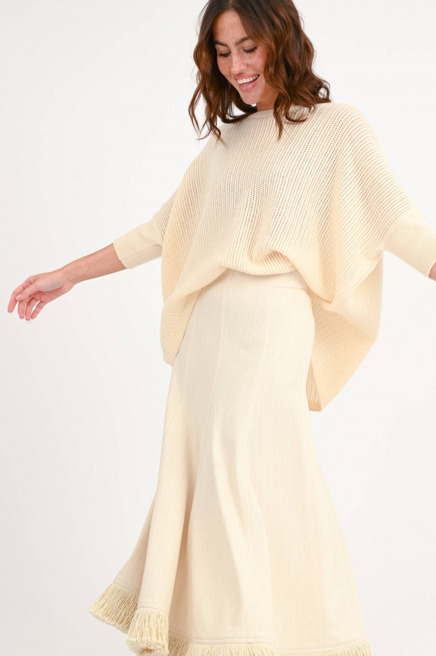 Repeat Pullover mit Lochstrickmuster in Vanille