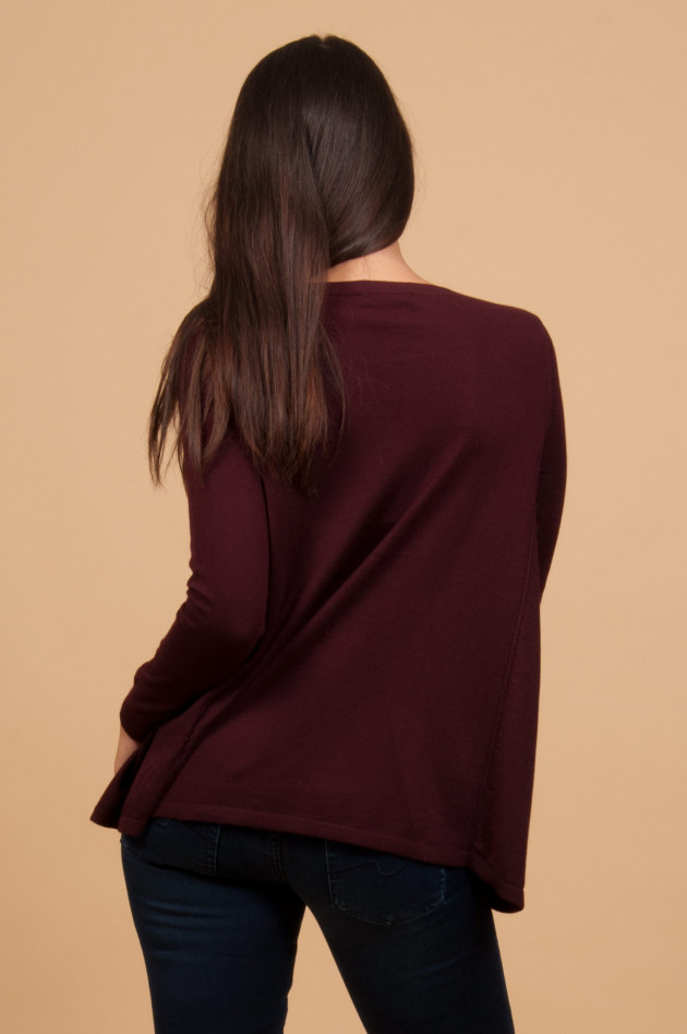 Repeat Pullover mit U-Bootausschnitt in Bordeaux