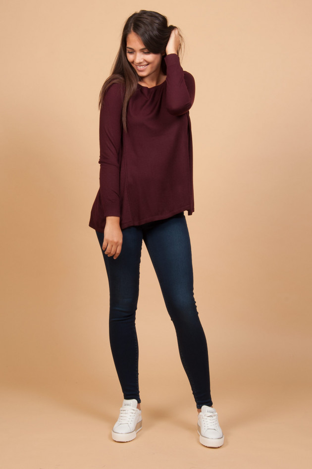 Repeat Pullover mit U-Bootausschnitt in Bordeaux