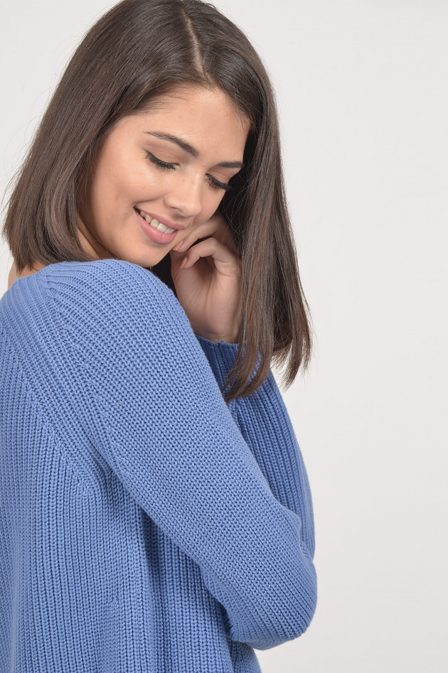 Repeat Strickpullover aus Baumwolle in Blau