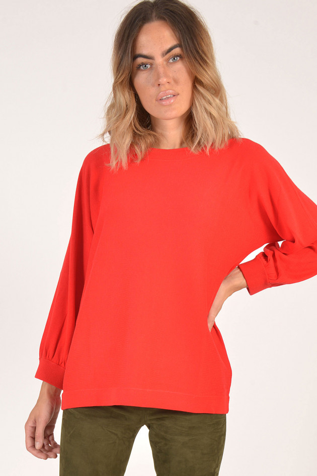 Repeat Pullover mit Ballonarm in Rot