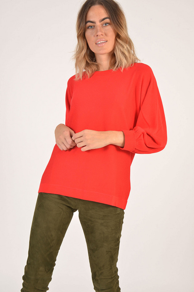 Repeat Pullover mit Ballonarm in Rot