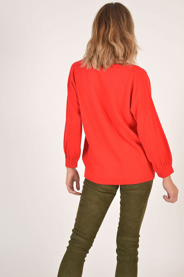 Repeat Pullover mit Ballonarm in Rot