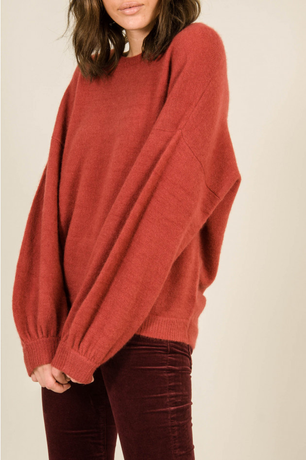 Repeat Pullover mit Ballonärmel in Rot