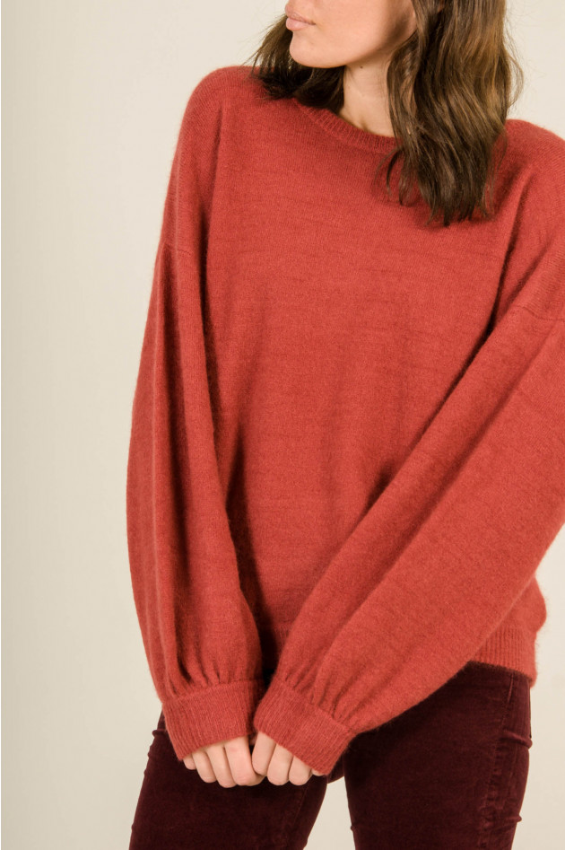 Repeat Pullover mit Ballonärmel in Rot