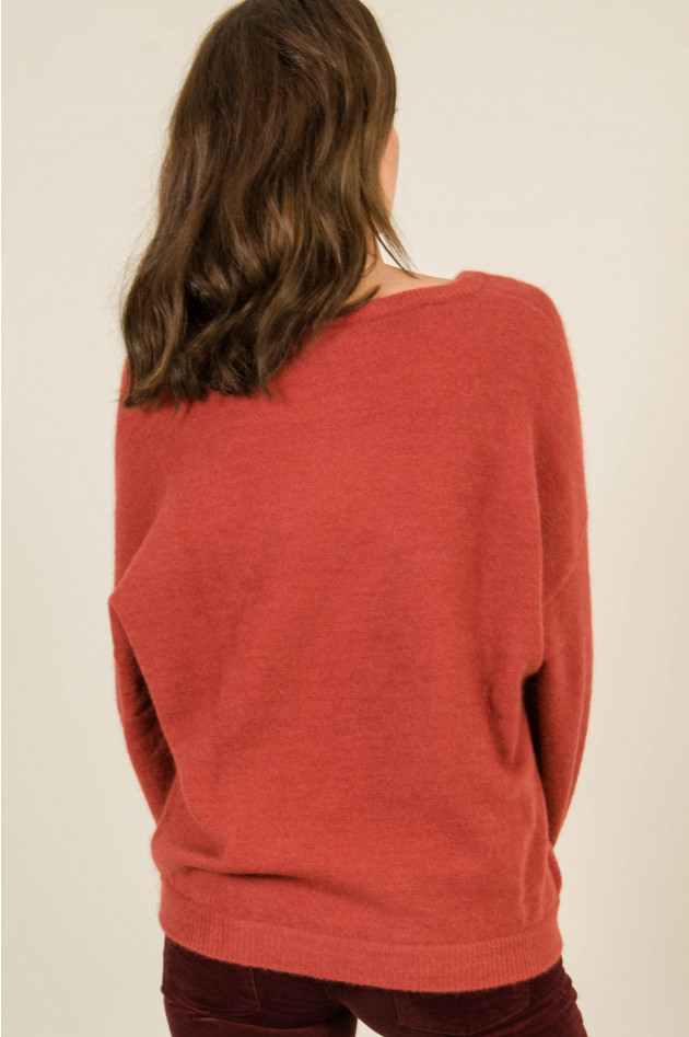 Repeat Pullover mit Ballonärmel in Rot