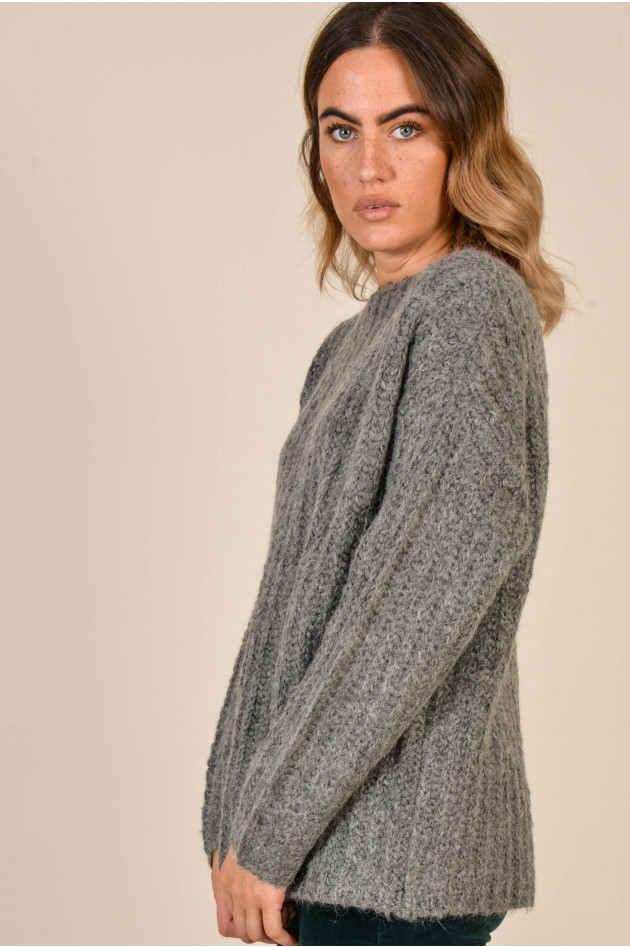 Repeat Pullover - Rippstrick in Antra