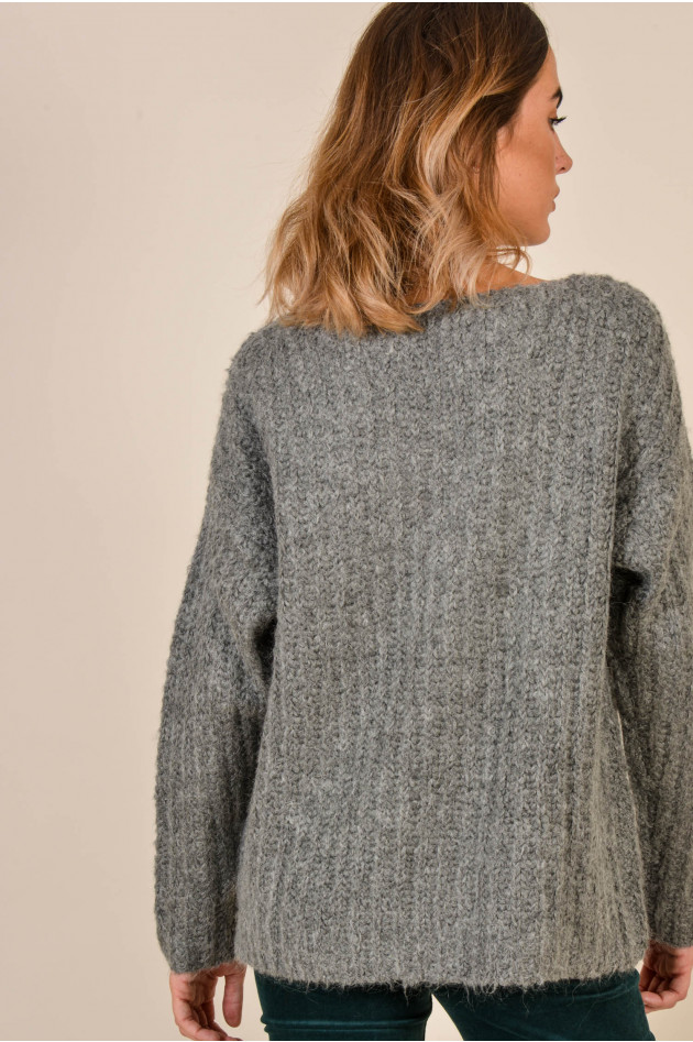 Repeat Pullover - Rippstrick in Antra