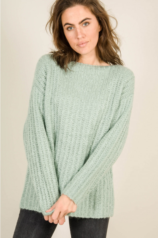 Repeat Pullover Rippstrick in Salbei